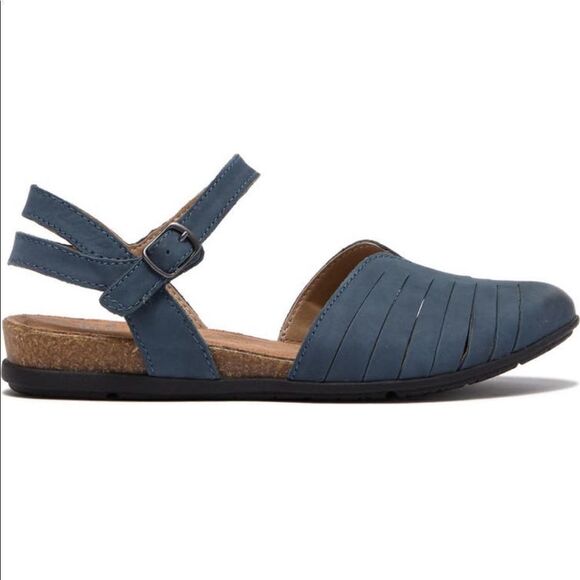 NIB Earth Origins Palomos Peyton Closed Toe Mary Jane Sandal Sz 6 Moroccan Blue - Picture 3 of 14